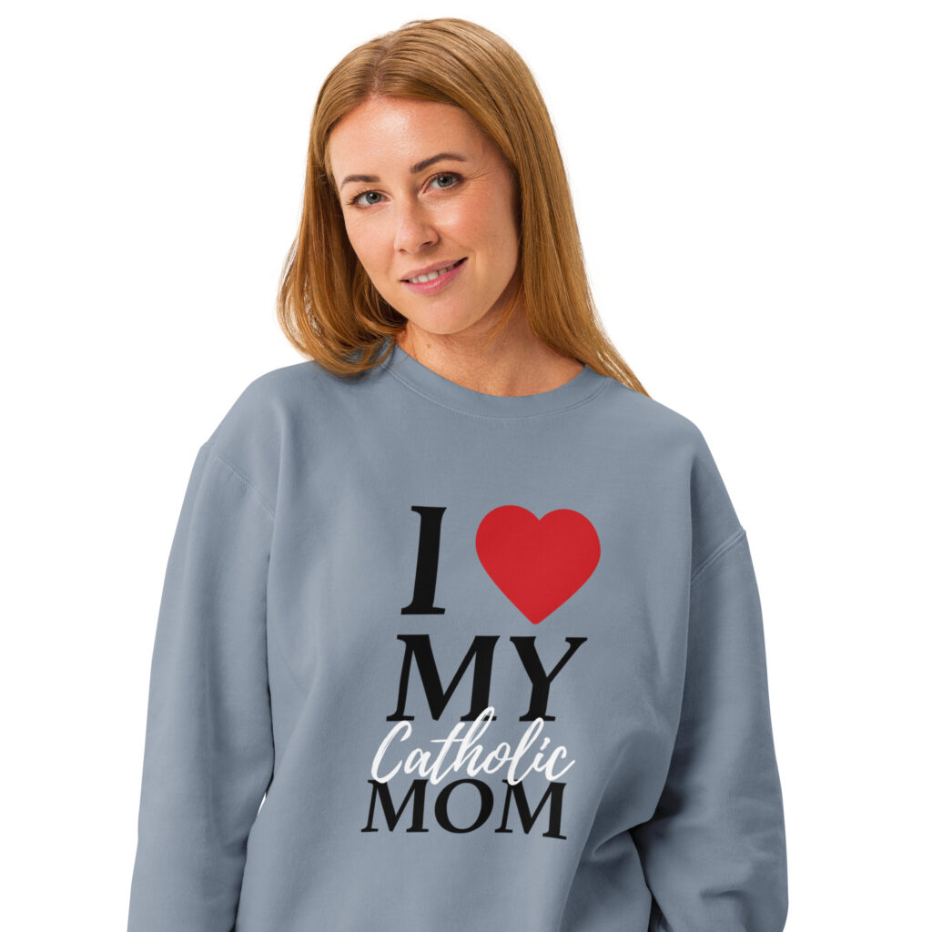 I Heart My Catholic Mom Crewneck