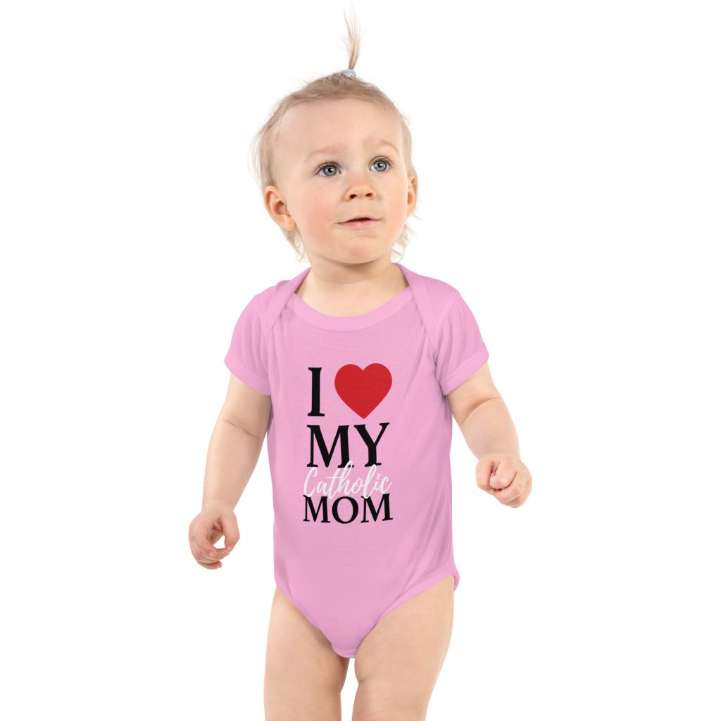 I Heart My Catholic Mom Infant Onesie