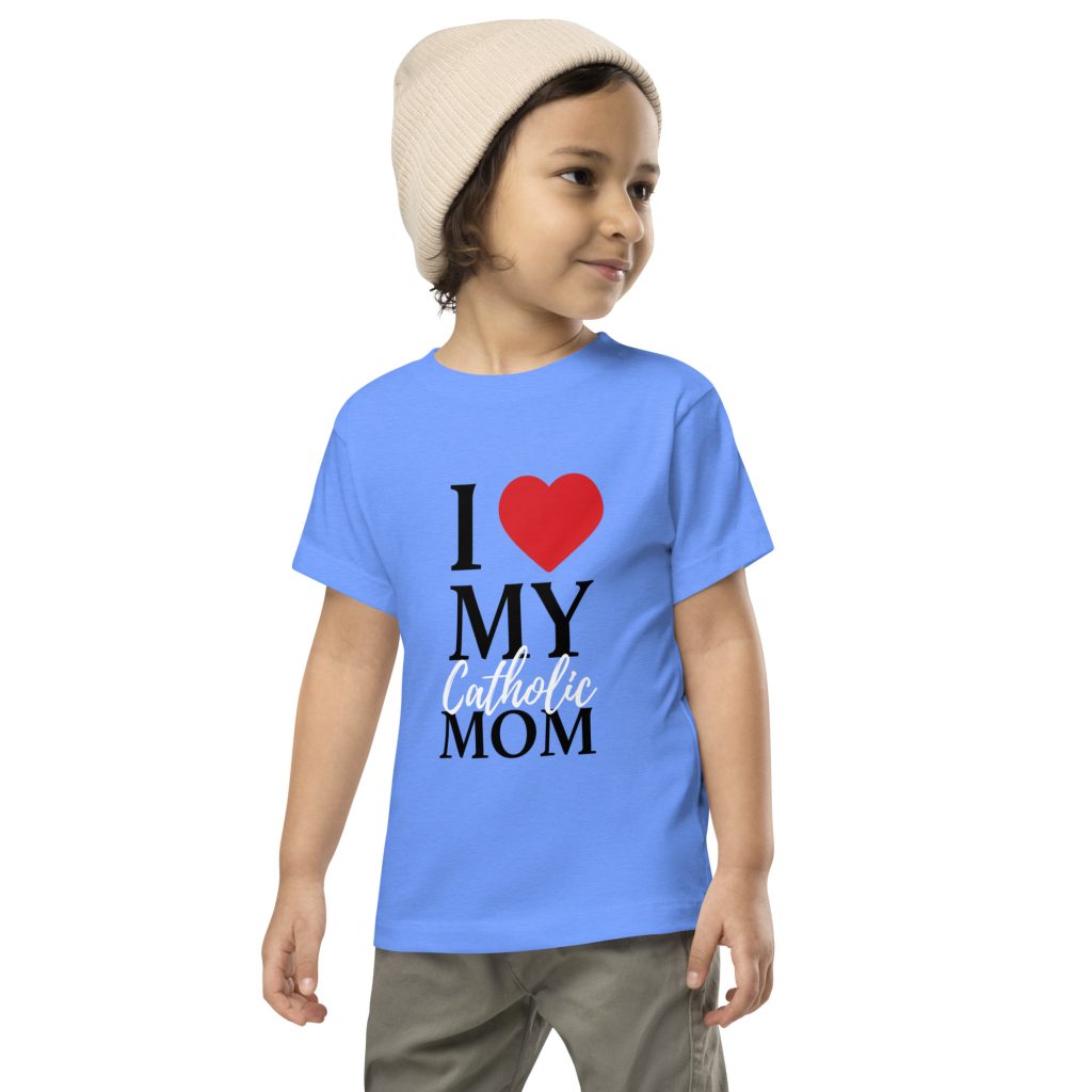 I Heart My Catholic Mom Toddler Tee