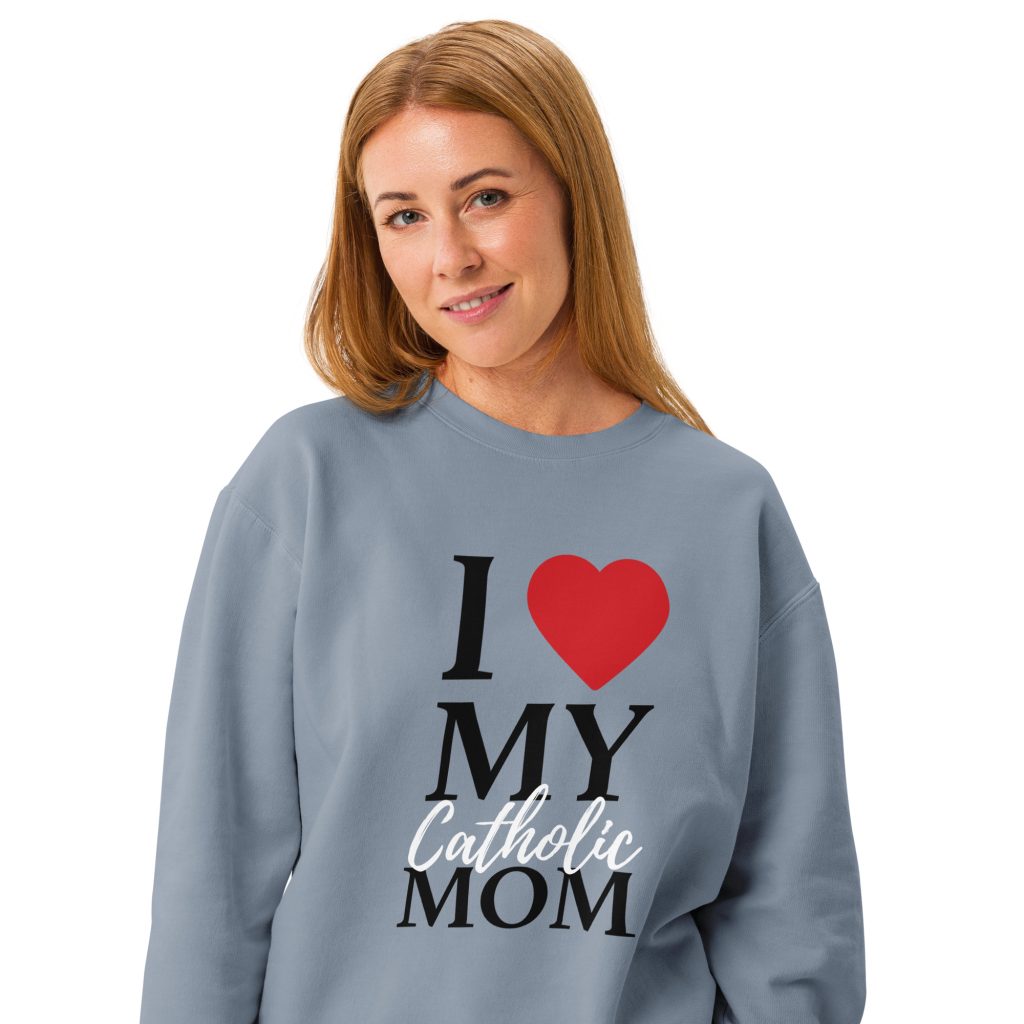 I Heart My Catholic Mom Crewneck